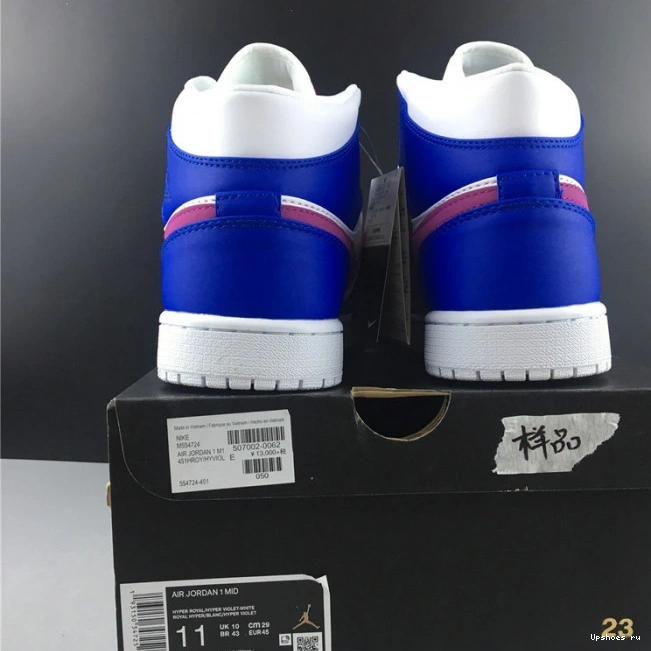 AIR MID JORDAN VIOLET-WHITE 1 ROYAL HYPER HYPER 554724-451 1105
